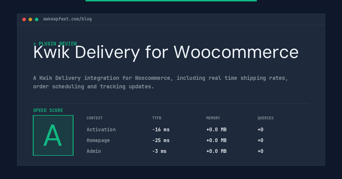 Kwik Delivery for Woocommerce - MakeWPFast