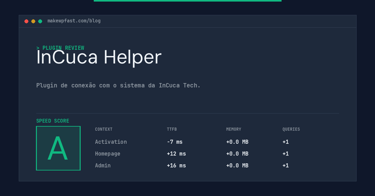 InCuca Helper - MakeWPFast