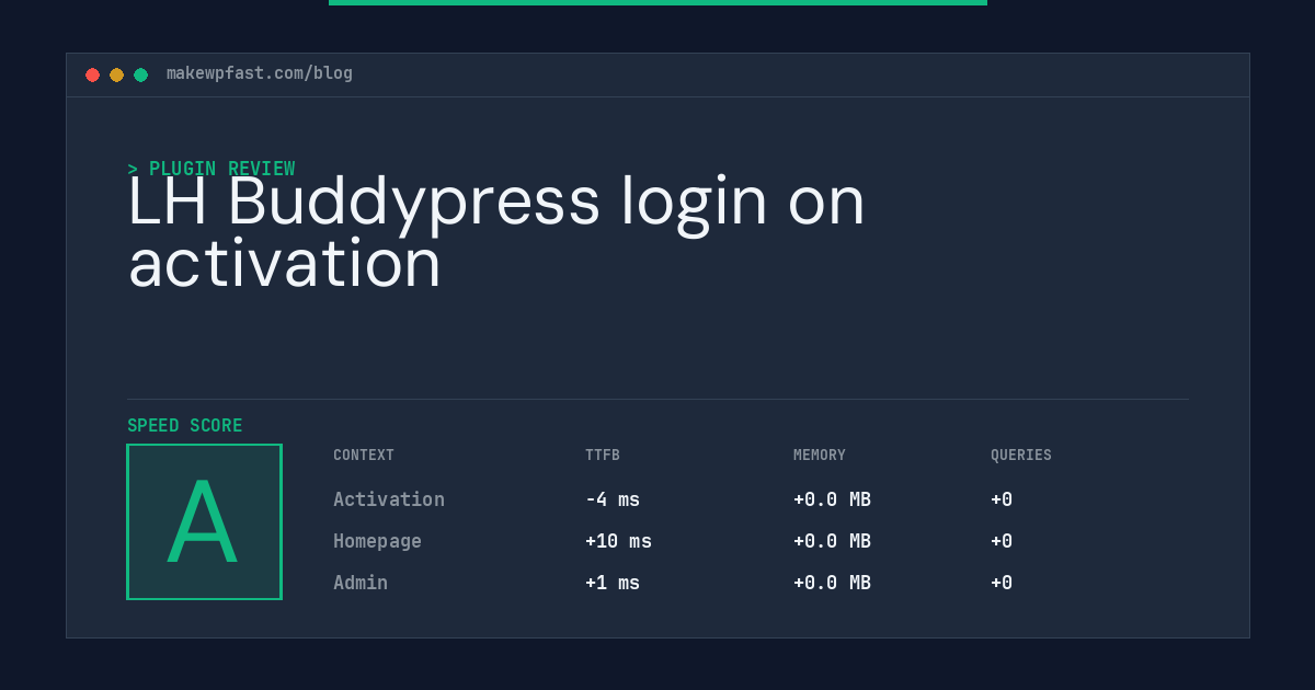 LH Buddypress login on activation - MakeWPFast