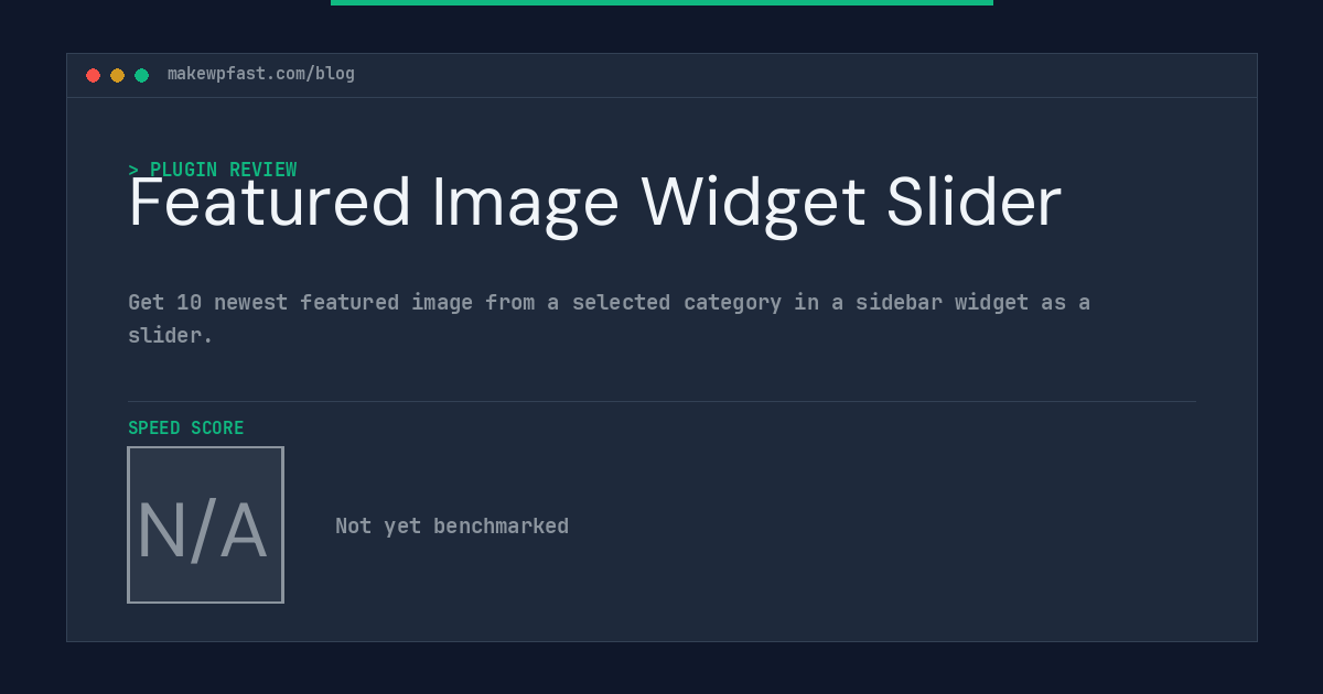 Featured Image Widget Slider - MakeWPFast