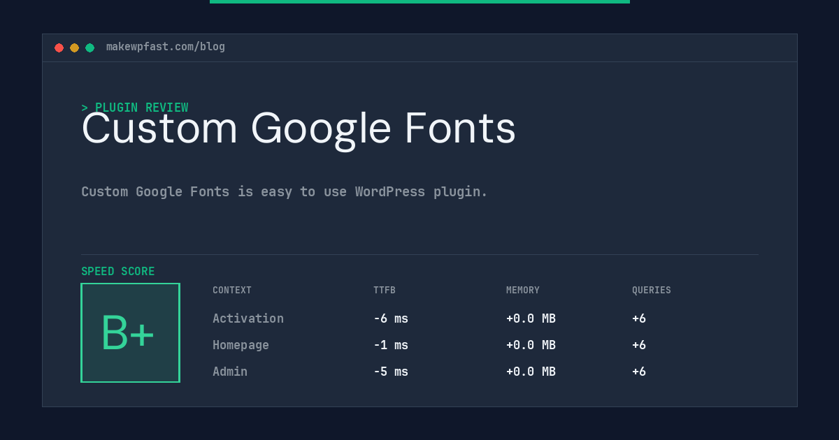 Custom Google Fonts - MakeWPFast