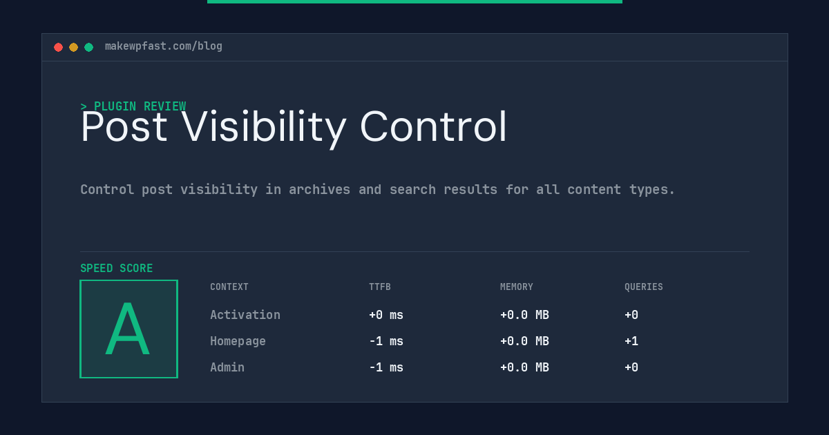 Post Visibility Control - MakeWPFast
