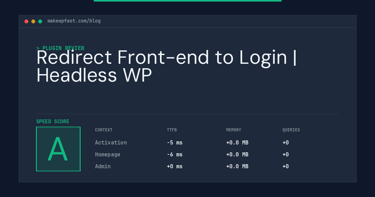 Redirect Front-end to Login | Headless WP - MakeWPFast