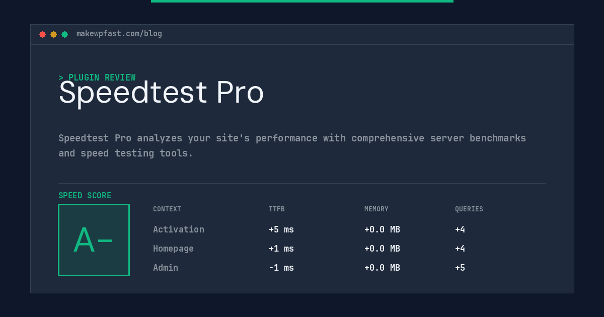 Speedtest Pro - MakeWPFast