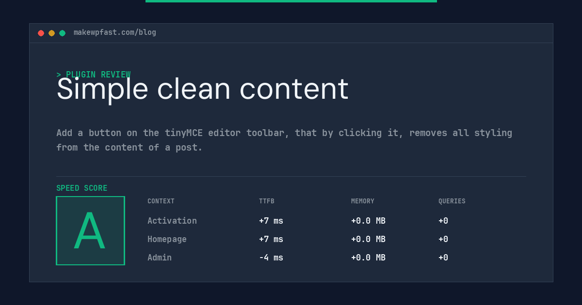 Simple clean content - MakeWPFast