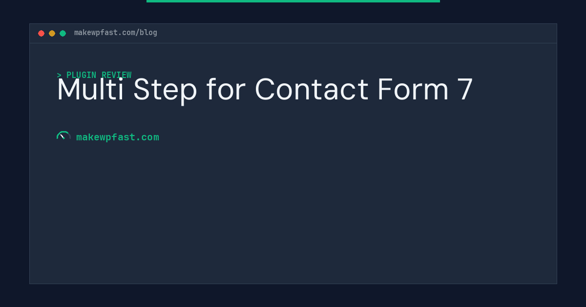 Multi Step for Contact Form 7 - MakeWPFast