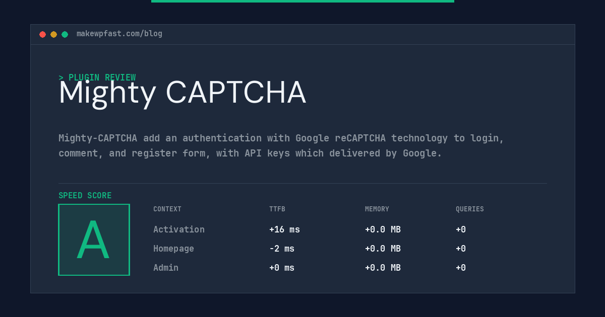 Mighty CAPTCHA - MakeWPFast