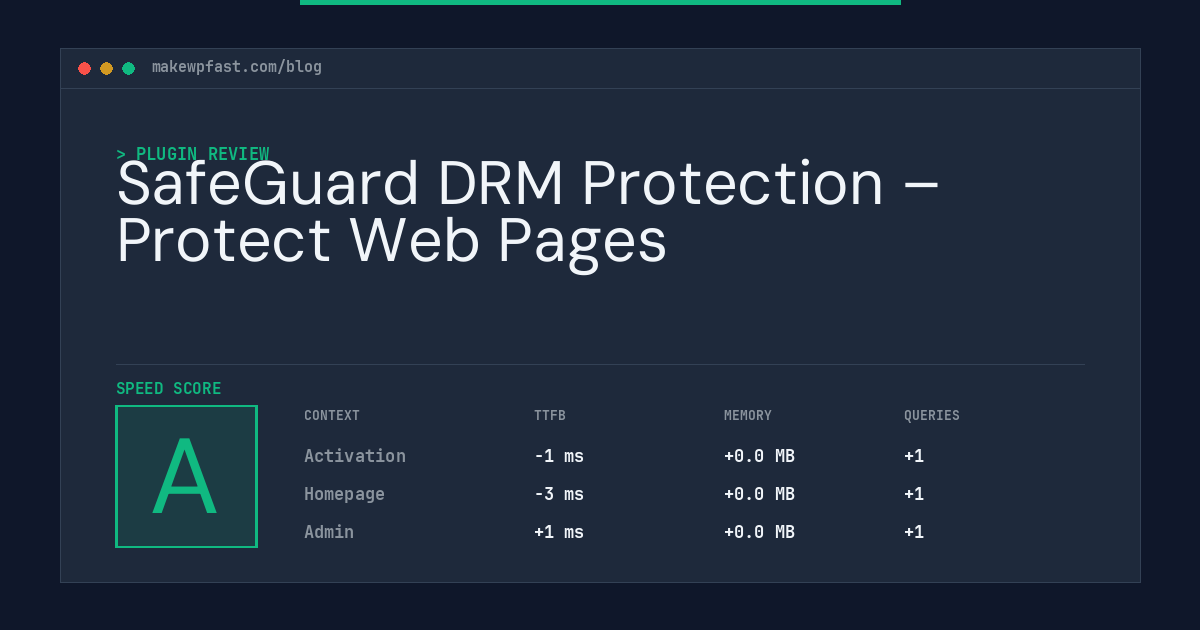 SafeGuard DRM Protection – Protect Web Pages - MakeWPFast