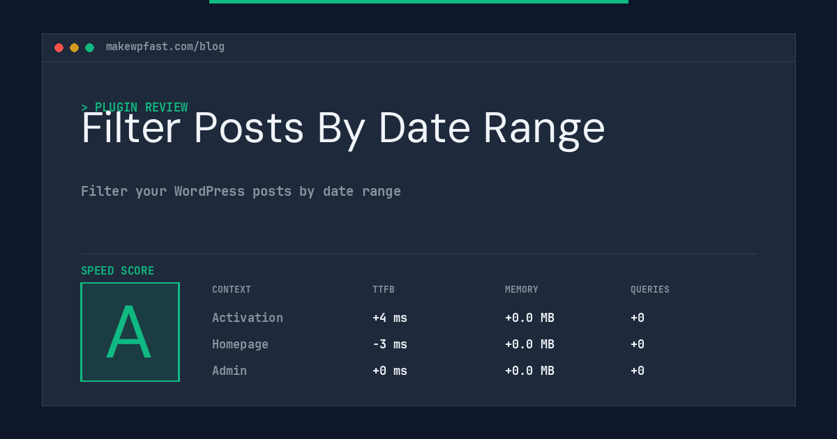 Filter Posts By Date Range - MakeWPFast