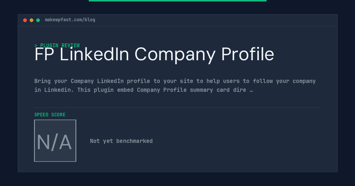 FP LinkedIn Company Profile - MakeWPFast
