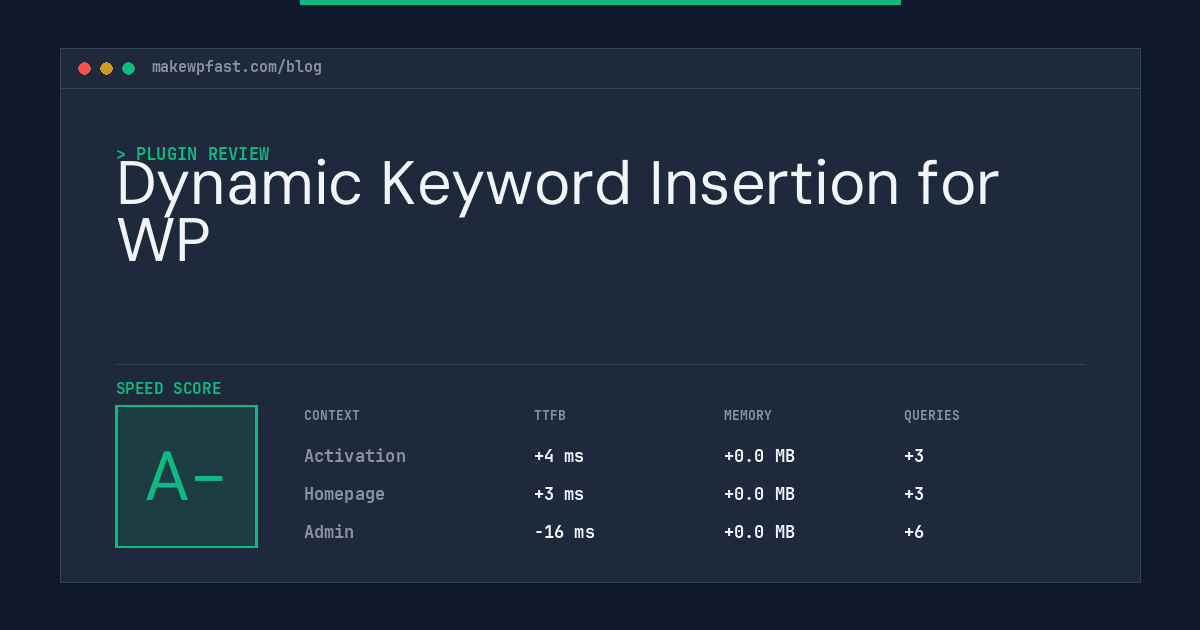 Dynamic Keyword Insertion for WP - MakeWPFast