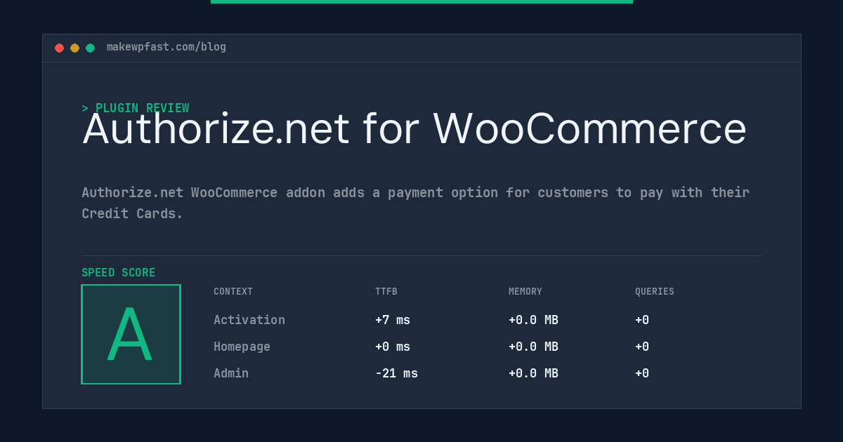 Authorize.net for WooCommerce - MakeWPFast