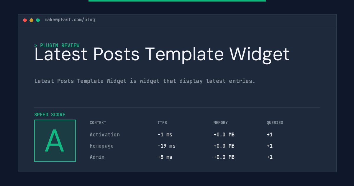 Latest Posts Template Widget - MakeWPFast