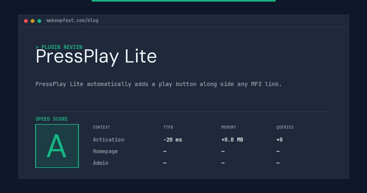 PressPlay Lite - MakeWPFast