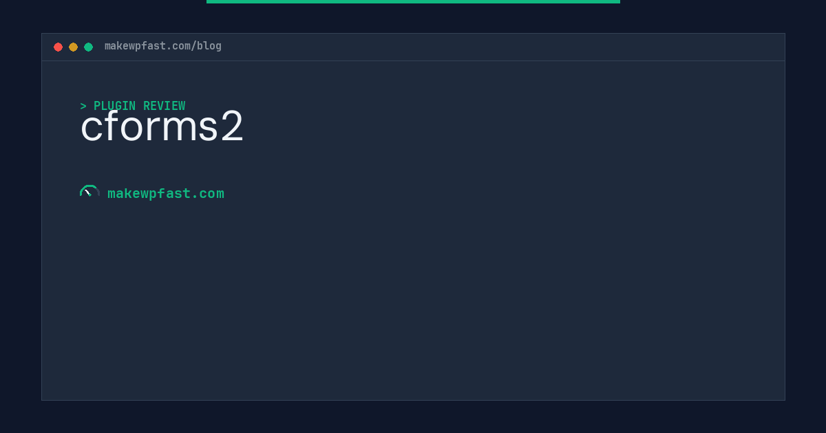 cforms2 - MakeWPFast