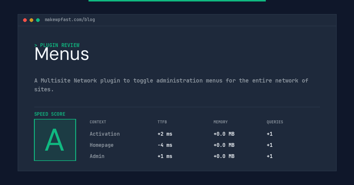 Menus - MakeWPFast