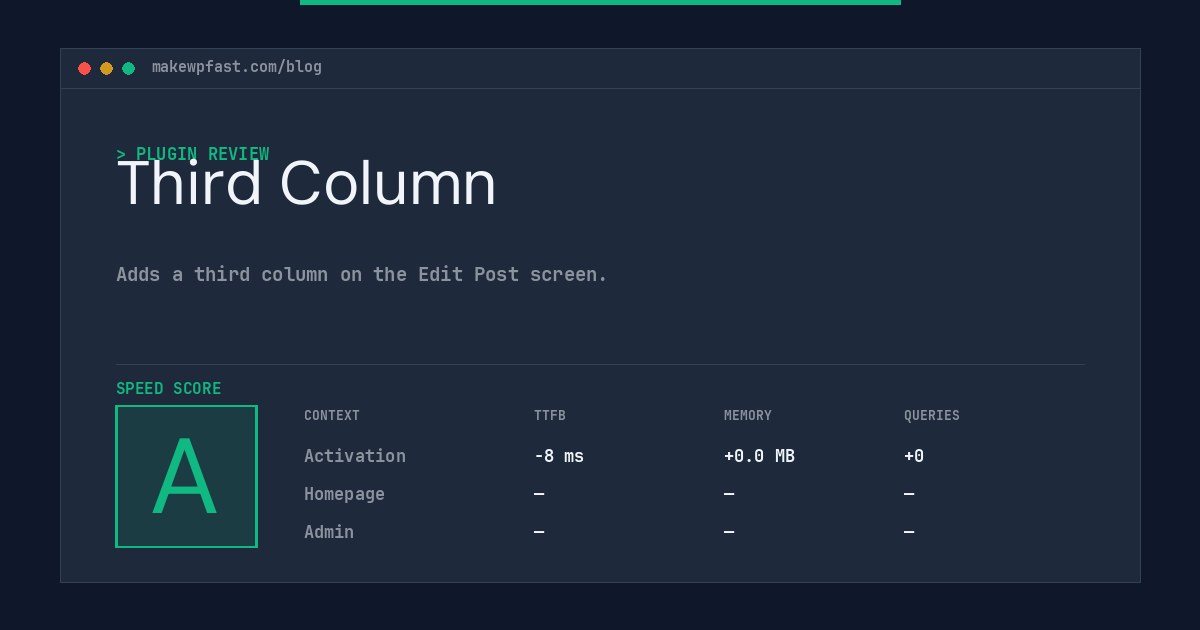 Third Column - MakeWPFast
