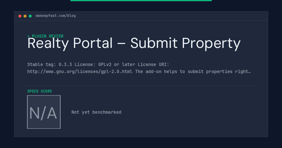Realty Portal – Submit Property - MakeWPFast