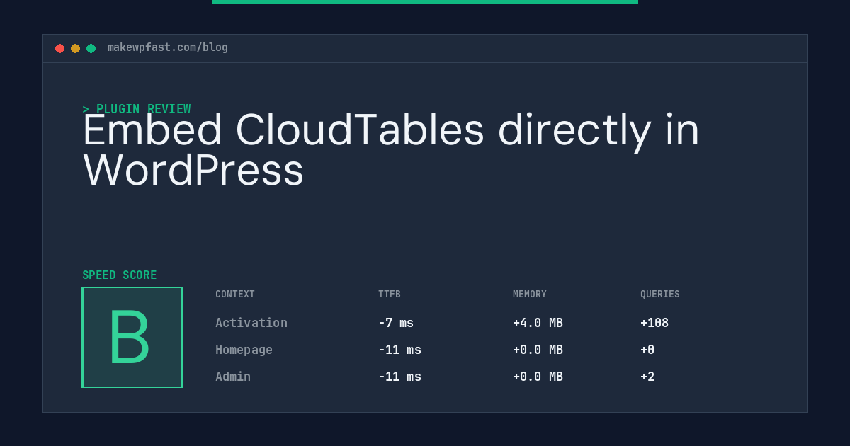 Embed CloudTables directly in WordPress - MakeWPFast
