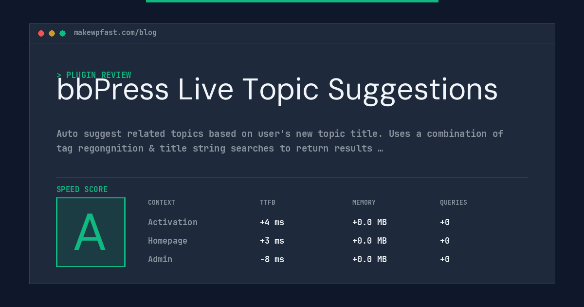 bbPress Live Topic Suggestions - MakeWPFast