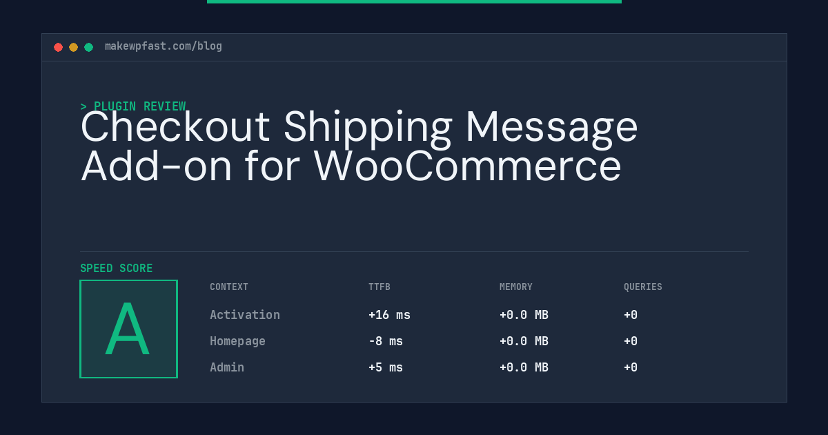 Checkout Shipping Message Add-on for WooCommerce - MakeWPFast