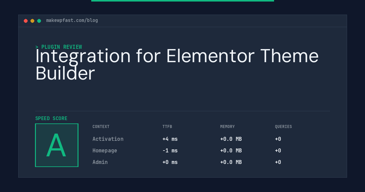 Integration for Elementor Theme Builder - MakeWPFast