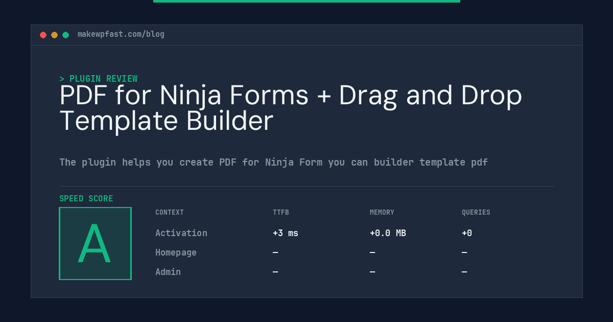 PDF for Ninja Forms + Drag and Drop Template Builder - MakeWPFast