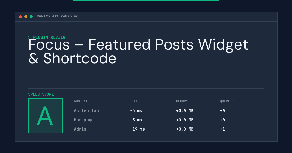 Focus – Featured Posts Widget & Shortcode - MakeWPFast