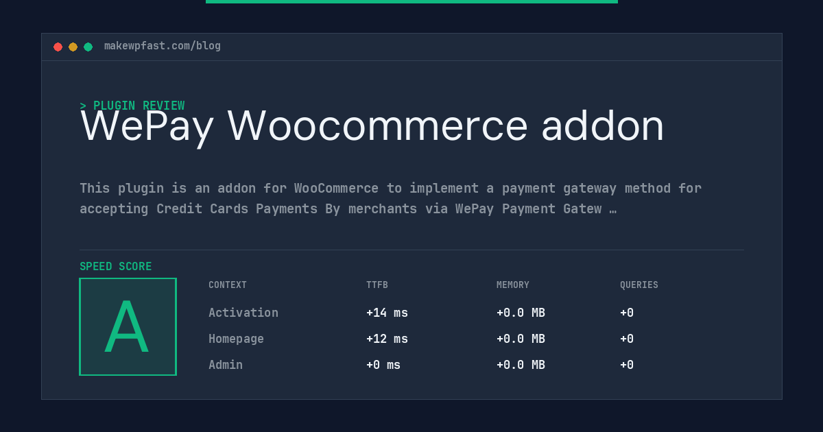 WePay Woocommerce addon - MakeWPFast