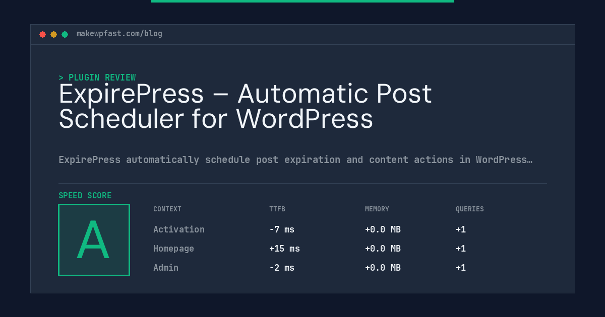 ExpirePress – Automatic Post Scheduler for WordPress - MakeWPFast