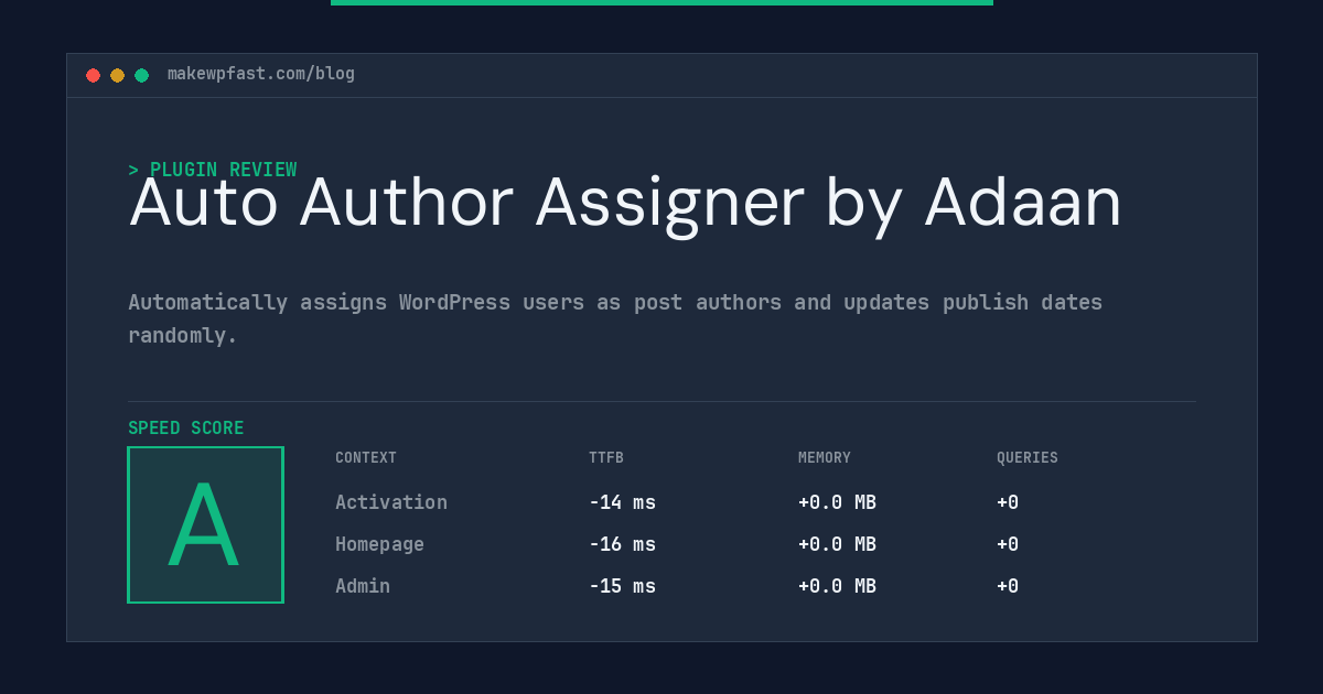Auto Author Assigner by Adaan - MakeWPFast