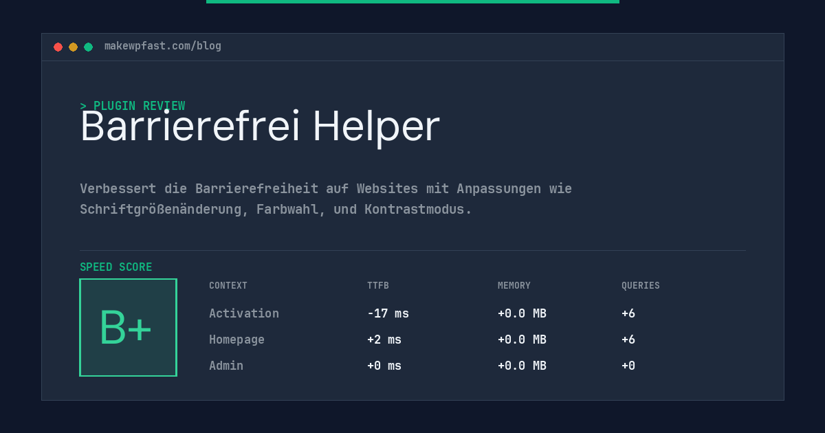 Barrierefrei Helper - MakeWPFast