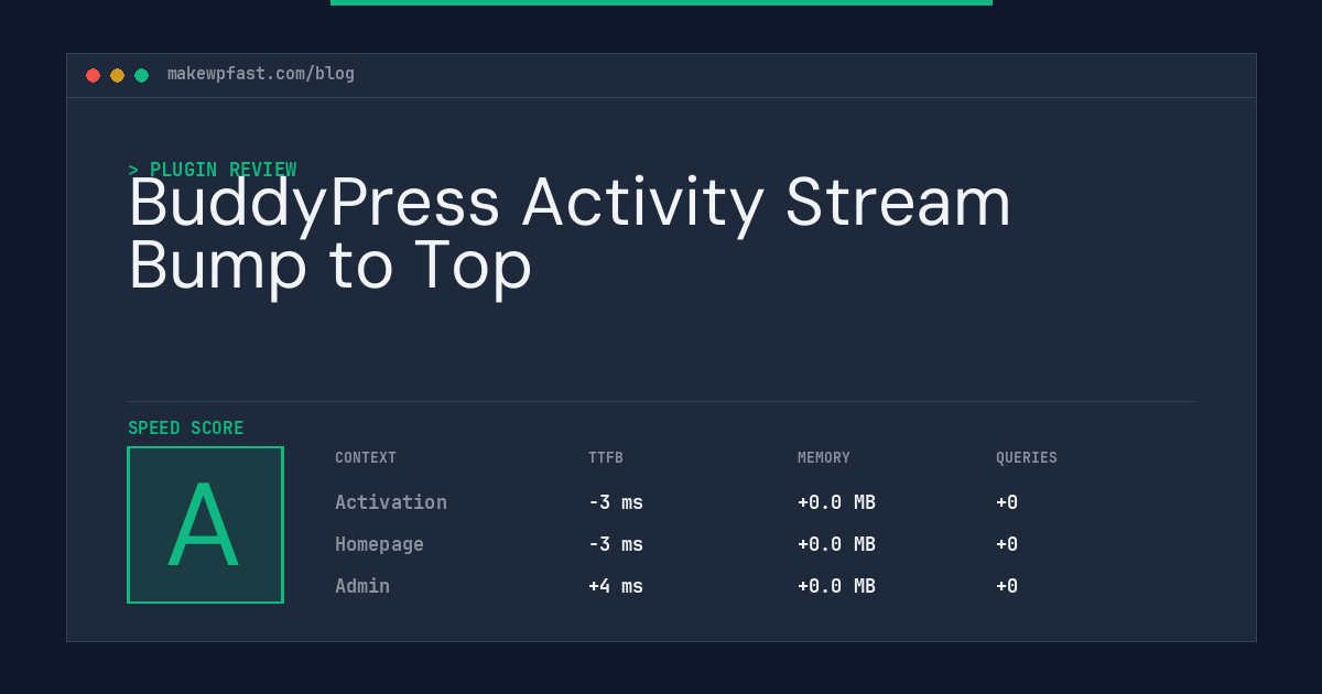 BuddyPress Activity Stream Bump to Top - MakeWPFast