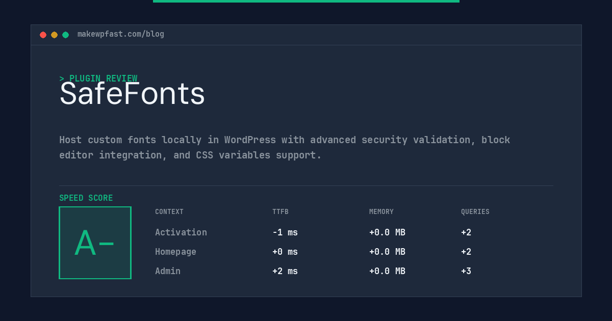 SafeFonts - MakeWPFast