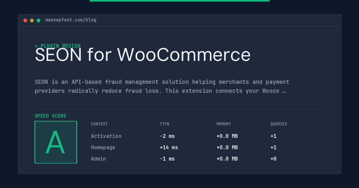 SEON for WooCommerce - MakeWPFast