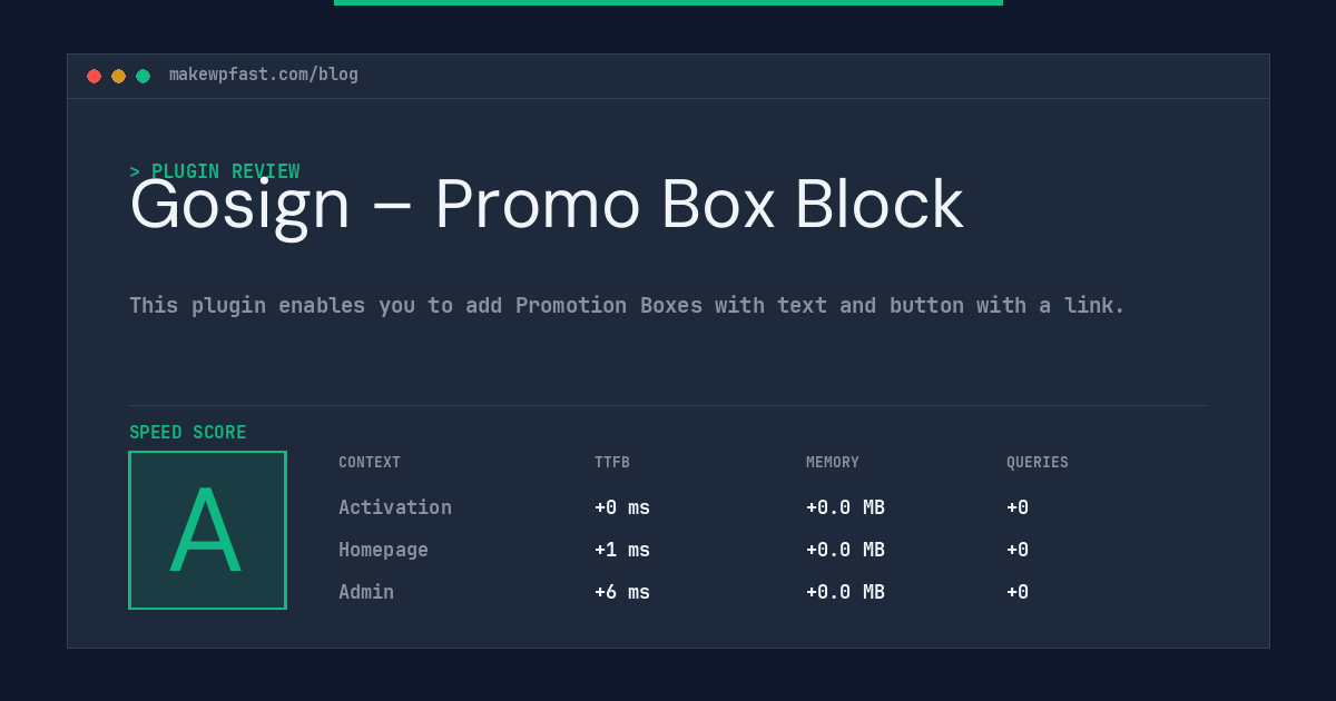 Gosign – Promo Box Block - MakeWPFast