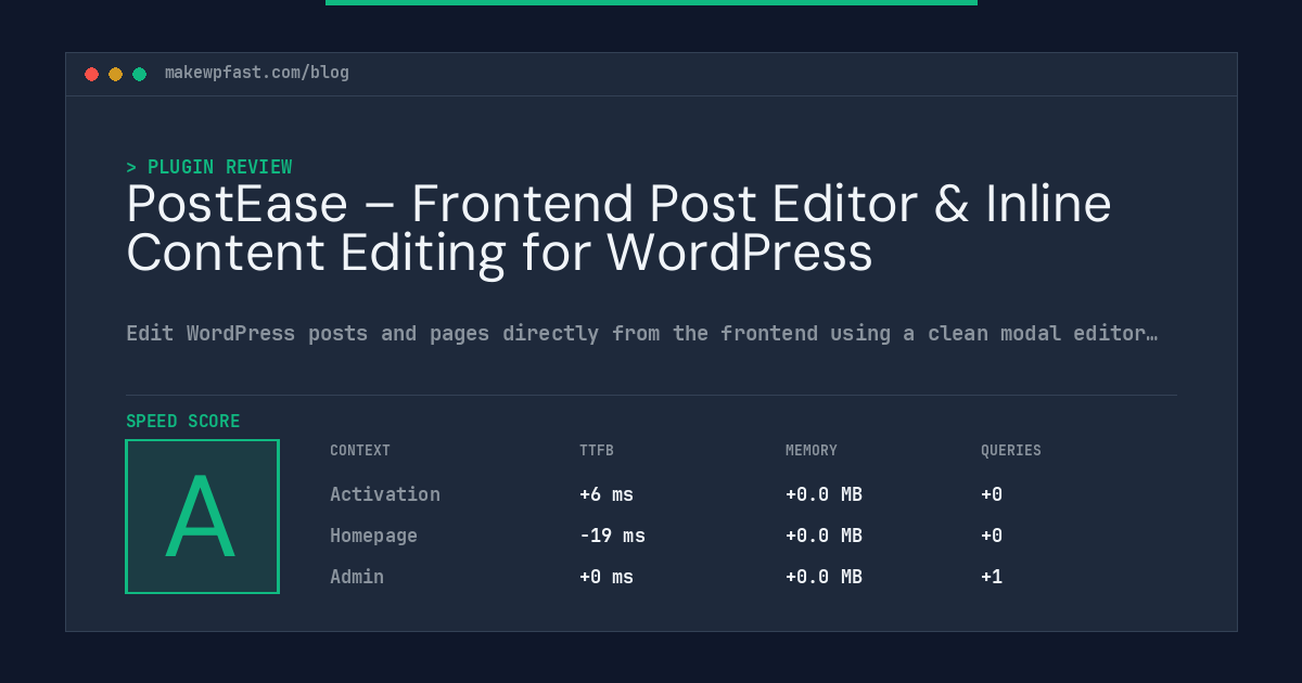 PostEase – Frontend Post Editor & Inline Content Editing for WordPress - MakeWPFast