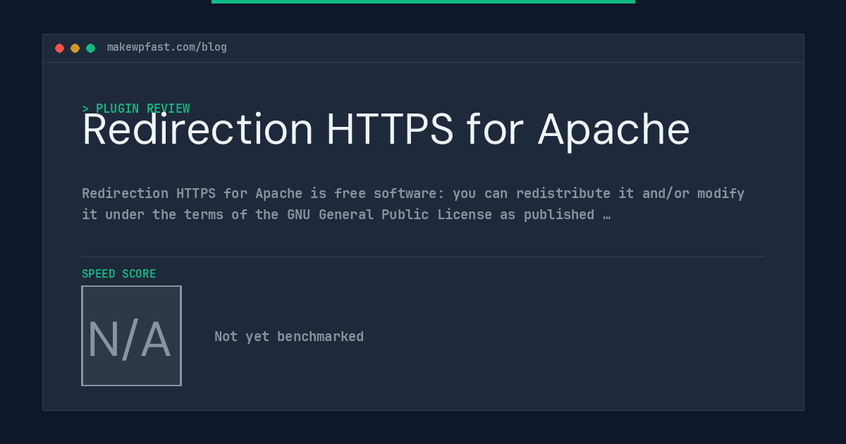 Redirection HTTPS for Apache - MakeWPFast