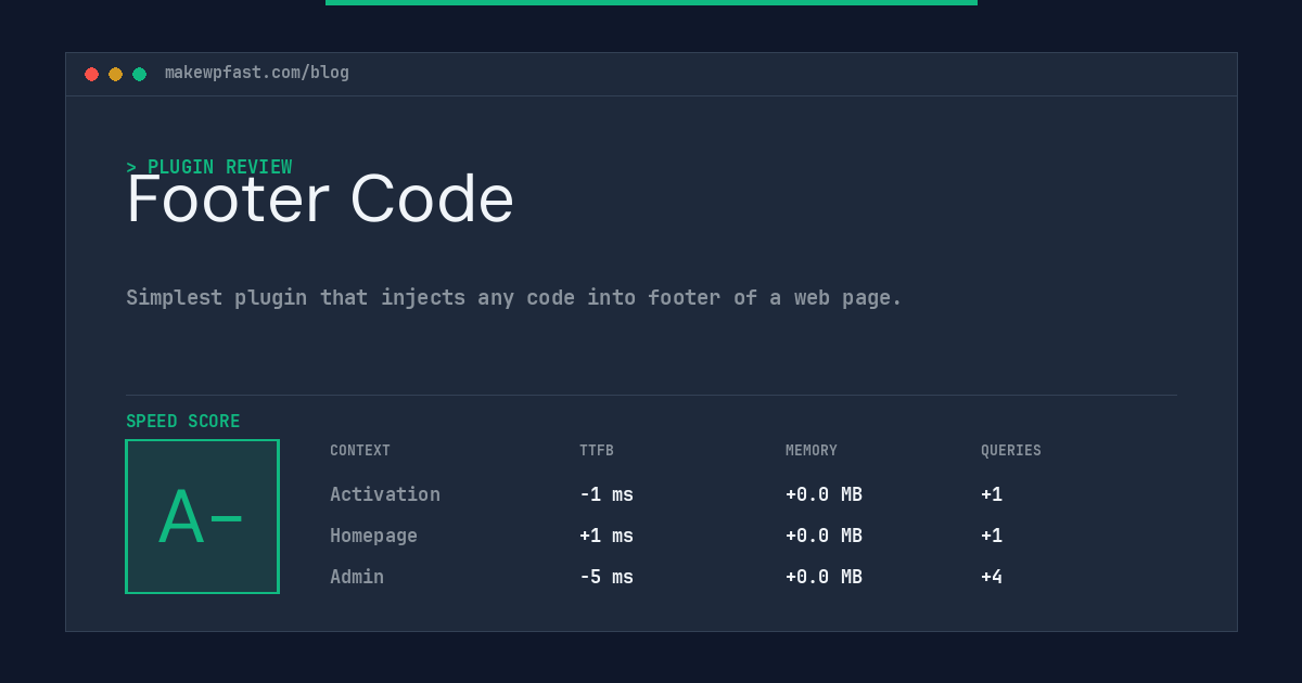 Footer Code - MakeWPFast