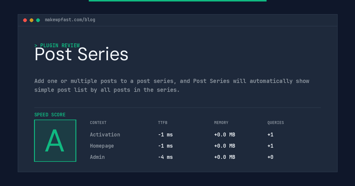 Post Series - MakeWPFast