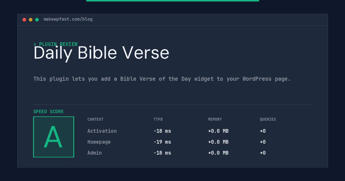 Daily Bible Verse - MakeWPFast