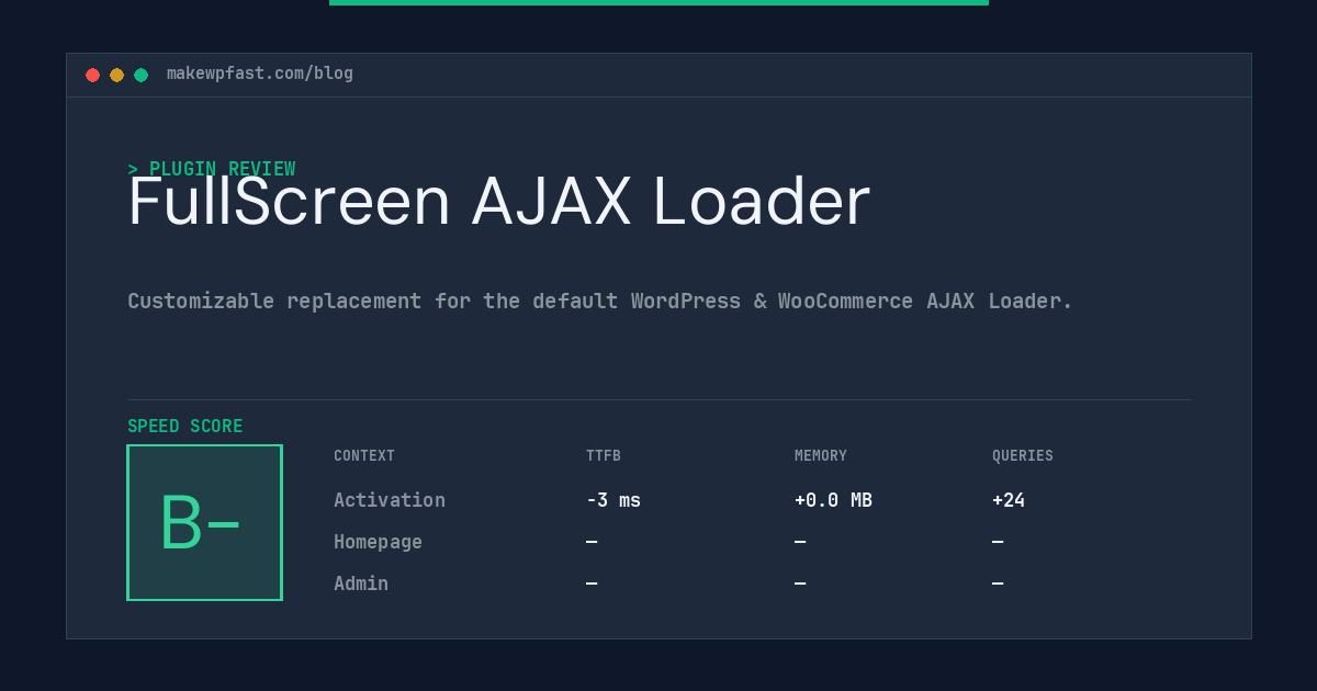 FullScreen AJAX Loader - MakeWPFast
