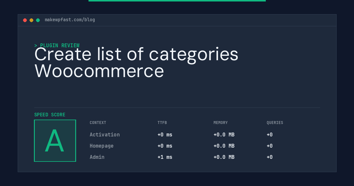 Create list of categories Woocommerce - MakeWPFast
