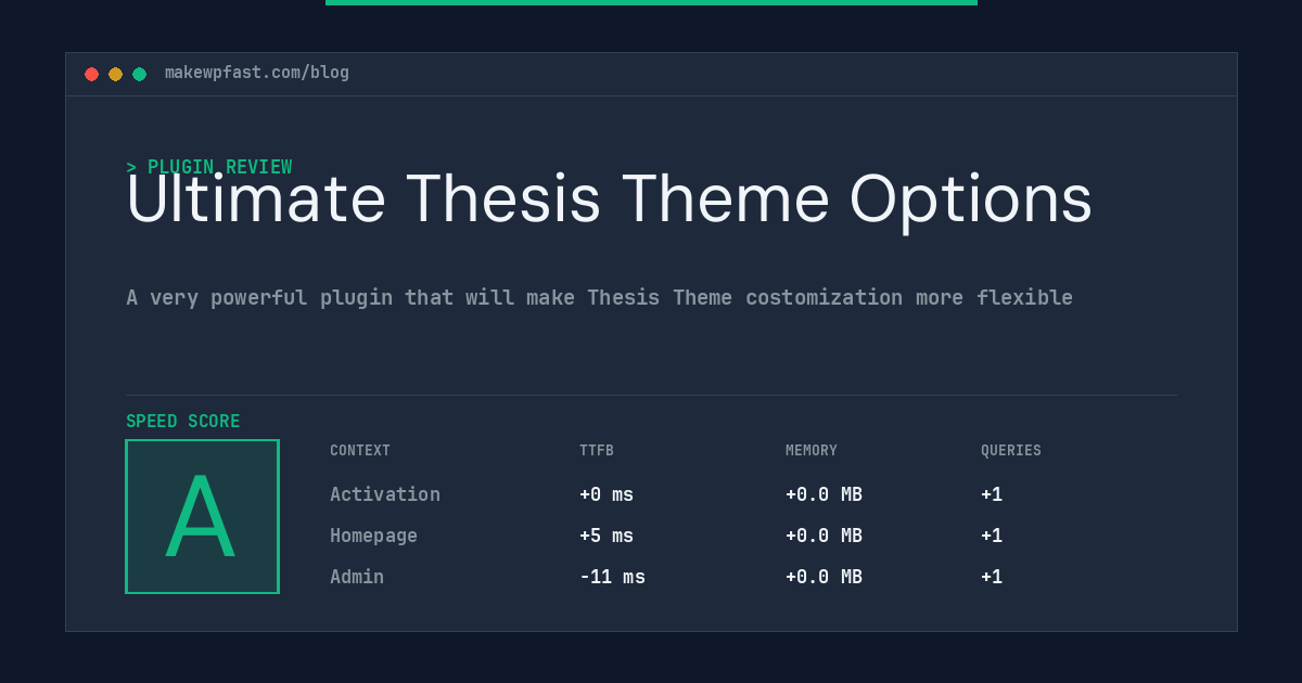 Ultimate Thesis Theme Options - MakeWPFast