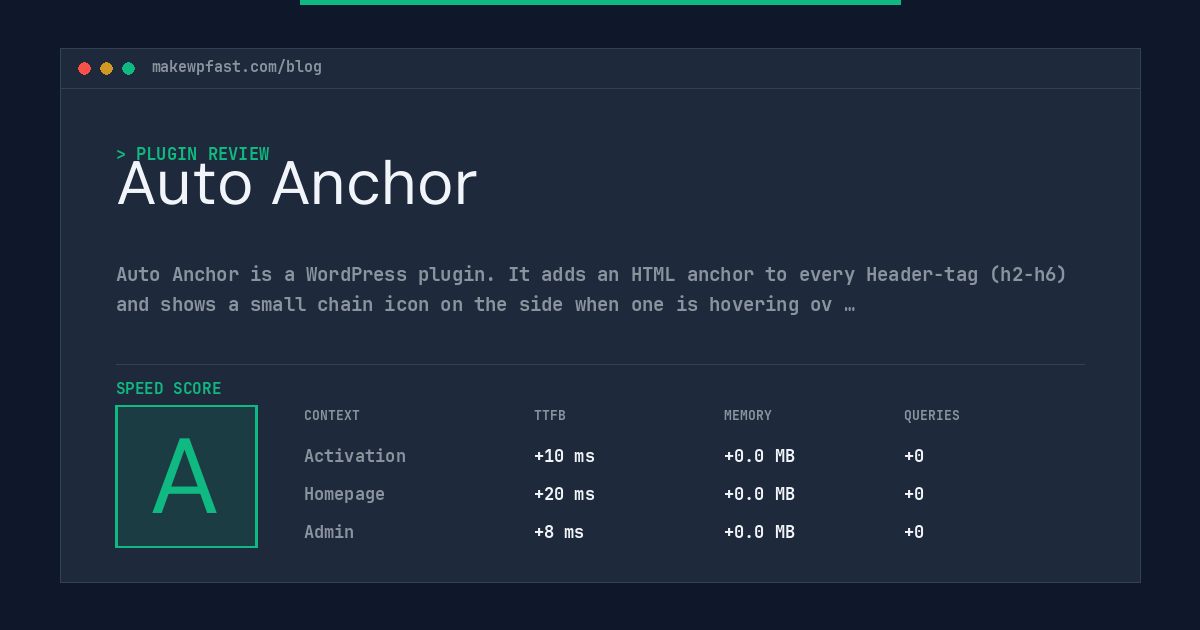 Auto Anchor - MakeWPFast