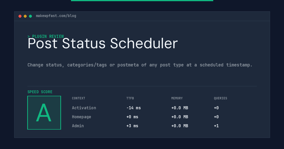 Post Status Scheduler - MakeWPFast