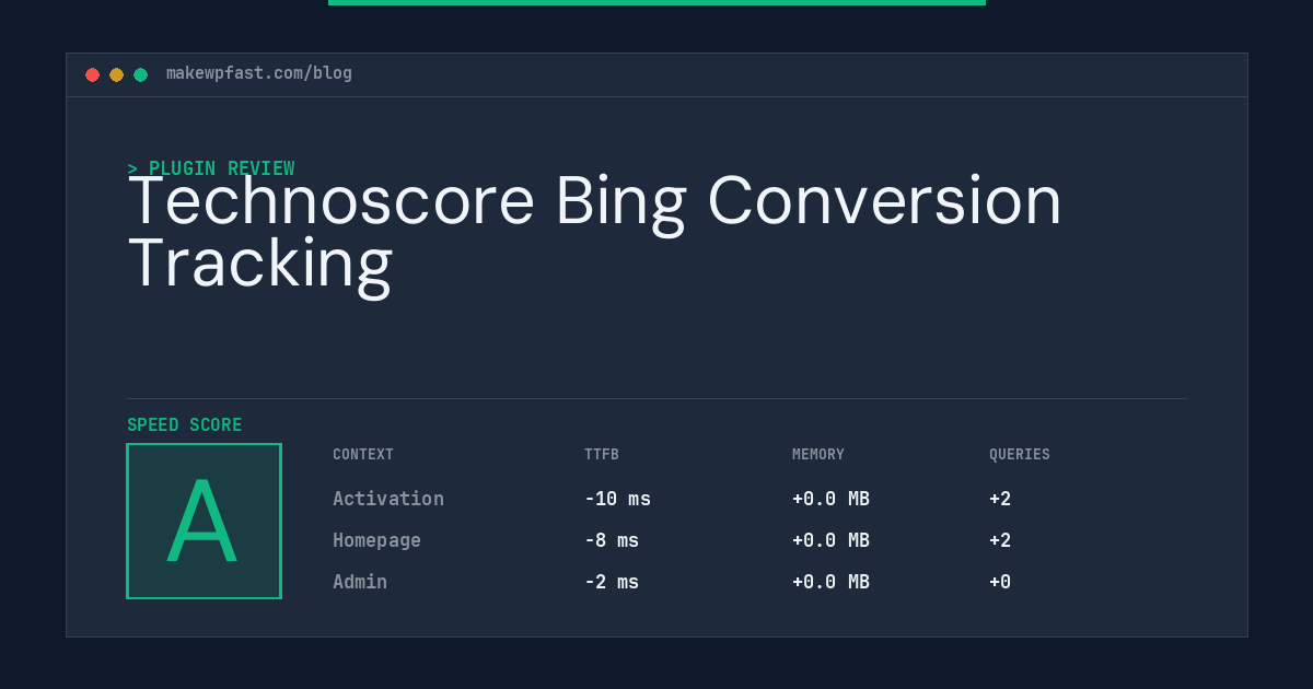 Technoscore Bing Conversion Tracking - MakeWPFast