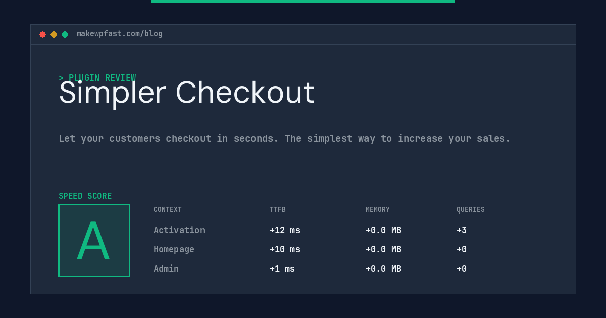 Simpler Checkout - MakeWPFast