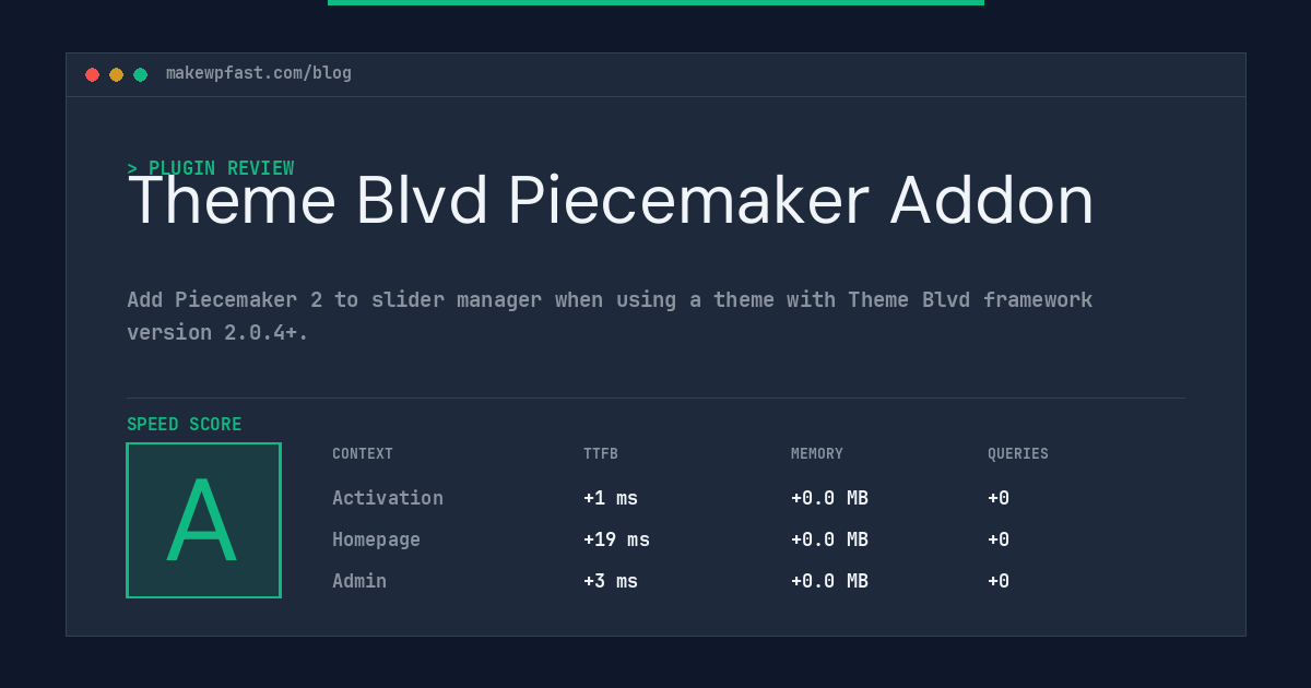 Theme Blvd Piecemaker Addon - MakeWPFast