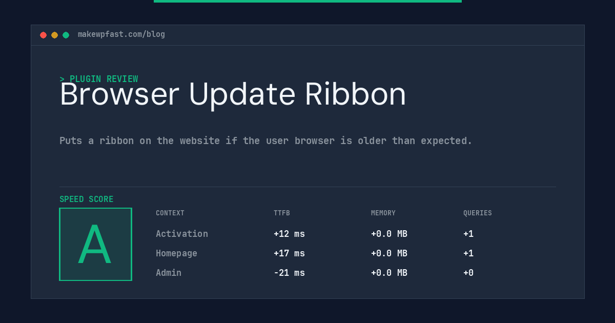 Browser Update Ribbon - MakeWPFast
